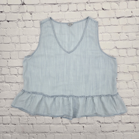 Rails Chambray MIRA Sleeveless Ruffle Hem Top SIZE:XXL - Picture 1 of 7